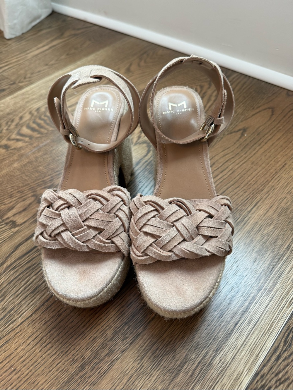 Marc Fisher Braided Platform Espadrille Sandal - Nude Blush
